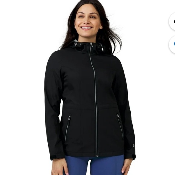 Free Country woman’s Anotak rain jacket faux fur lining hooded black zip up - Picture 1 of 17